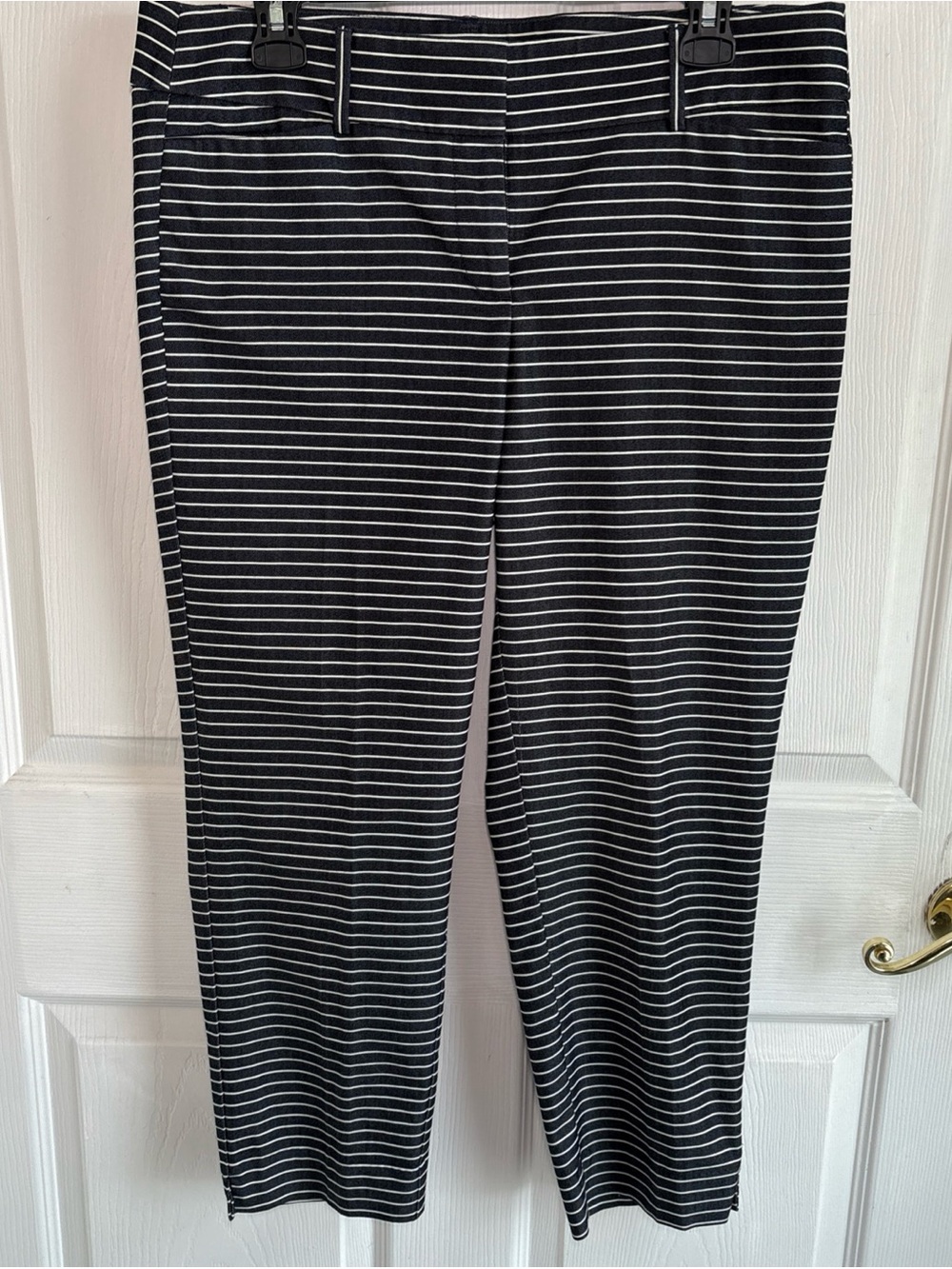 LOFT Black and White Striped Marisa Ankle Pants Riviera coastal corpcore capsule